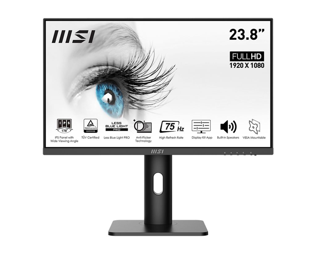 MSI Pro MP243P - 23.8" Full HD Monitor - IPS, 75Hz, HDMI, DisplayPort