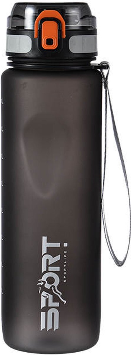 Herodeals Waterfles 1000ml - Obsidian Black - Sport bidon 1L - Drinkfles Zwart -