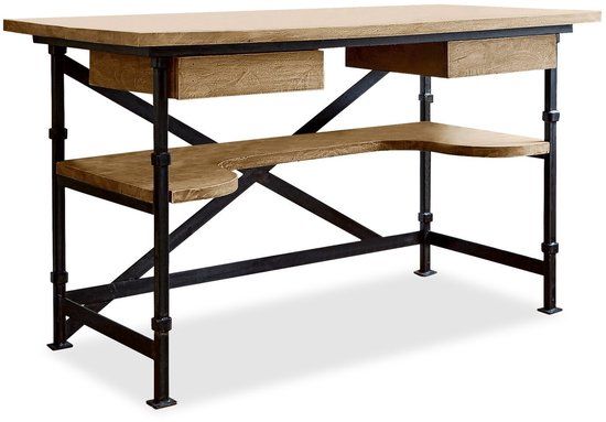 LOBERON Bureau Glenwood antiekbruin/zwart
