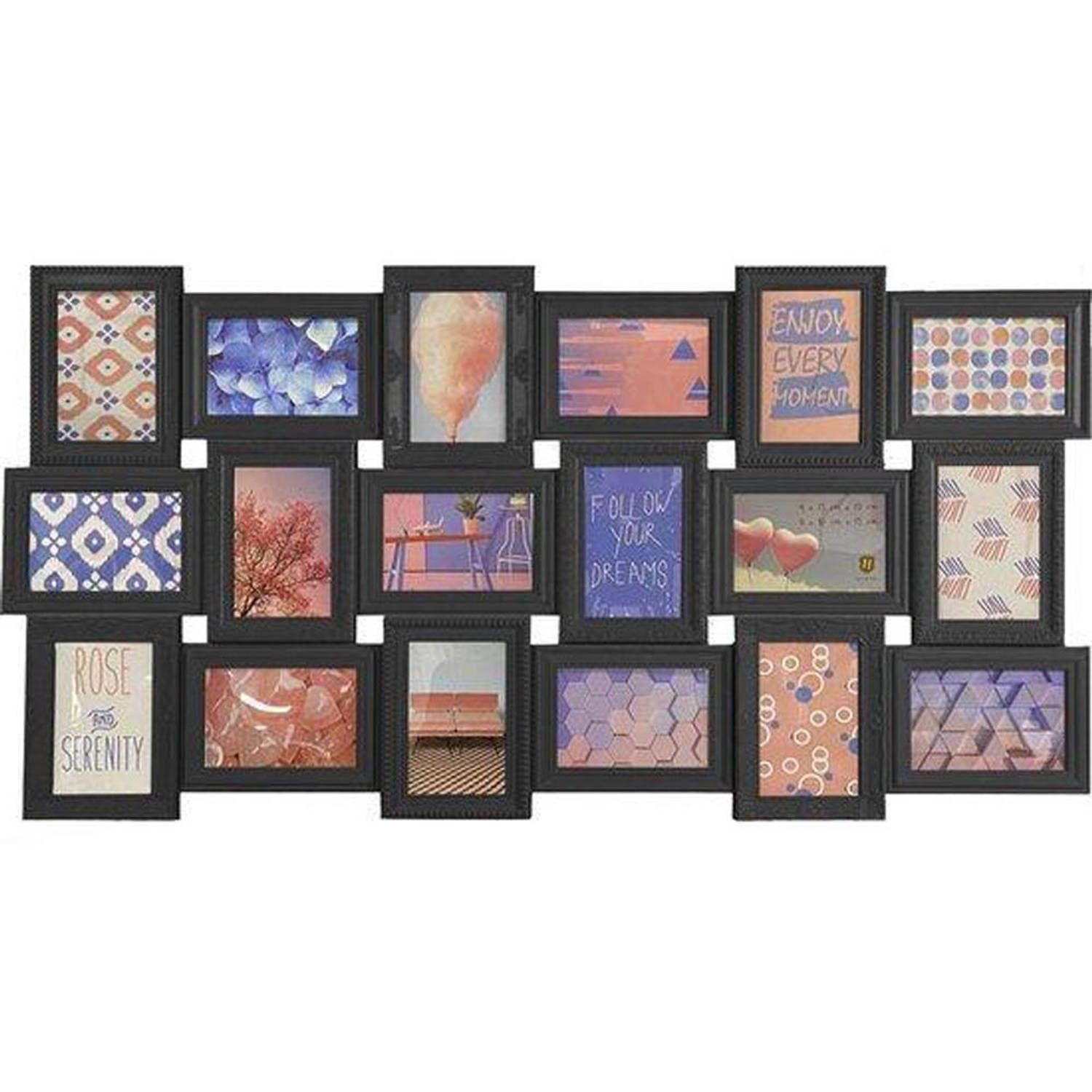 Henzo Fotolijst - Trendy Gallery - Collagelijst voor 18 foto's - Zwart