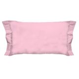PENSIERI DELICATI 1 paar kussenslopen 52 x 82 cm met twee shuttles, effen, van 100% katoen, gemaakt in Italië, kleur roze