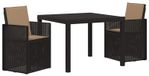 Table de jardin 3 pièces PP anthracite et taupe