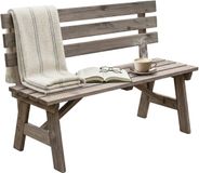 Relaxdays tuinbank, 2-zits, terras, balkon, met rugleuning, bruin