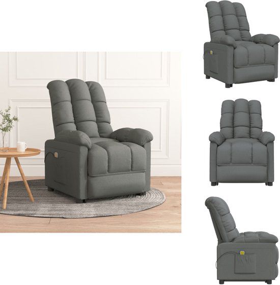 vidaXL Massagestoel stof donkergrijs