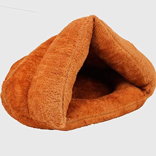 Logo Xiao-OZ Driehoek kat nest herfst en winter warm en vochtbestendige pet nest dikke watten kan met de hand gewassen en taal vuile driehoek kat en hond kennel (Color : Brown, Size : M: 55cm*40cm*38cm)