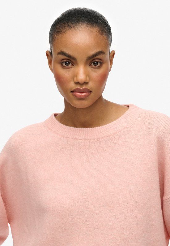 Superdry Slouchy Ronde Hals Trui Dames Gedempte Roze Twist