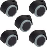 Dörner + Helmer bureaustoelwielen/bureaustoelwielen, set van 5, 50 mm x 54 mm, totaal draagvermogen 120 kg