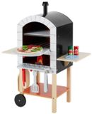 Teamson Kids Houten Pizzaoven Met Accessoires - Rollenspel Speelgoed - Grijs