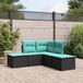 Prolenta Maison Exclusive - Tuinset voor in de tuin, bestaande uit 5 delen met kussens, zwart, gemaakt van polyrotan