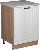 Vicco Wastafelkast Fame-Line, Wit Landhuis/Goudkleurig Eiken, 60 cm