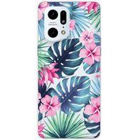 Oppo Bedrukt siliconen hoesje compatibel met Oppo Find X5 Pro Tropical aquarelle