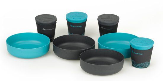 Sea to Summit DeltaLight Camp Set 4.4 - 4 Bowls & 4 Cups - Blue/Grey - Plastic