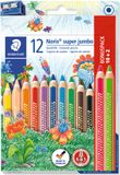 STAEDTLER Noris Super Jumbo Kleurpotloden - 12 Kleuren Set met Slijper