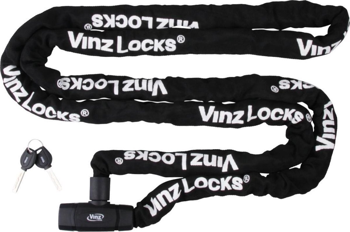 Vinz Olympus Lang Kettingslot / Fietsslot / Bootslot met Vaste Kop 8mm - 300cm / 3 meter