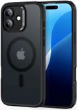 ESR Classic Hybrid HaloLock Hoesje Geschikt voor Apple iPhone 16 | Compatibel met MagSafe en HaloLock | Back Cover met Magneet | Frosted Zwart