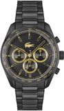 Lacoste Boston Chrono Staal Zwart 42mm Heren Polshorloge
