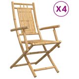 vidaXL Tuinstoelen 6 stuks Bamboe Gecapitonneerde zitting Terras 45 cm Zithoogte