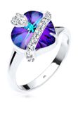 Elli - Ring - Dames hart kristallen in 925 sterling zilver - Dames