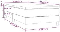 vidaXL Boxspringbed met matras, stof, lichtgrijs, 90x200 cm