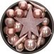 Decoris Shoppartners Bv 33x Lichtroze kunststof kerstballen 5-6-8 cm - Mix