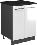 Vicco Wastafelkast Fame-Line, Wit Hoogglans/Antraciet, 60 cm