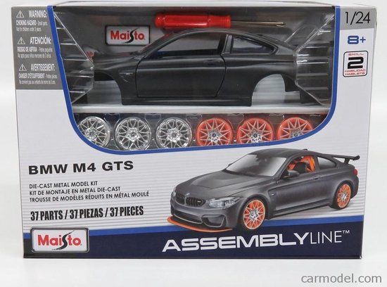 Maisto 1:24 Metal Model Kit BMW M4 GTS - 37 Parts - Black