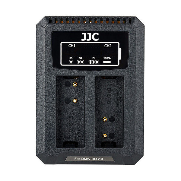 JJC DCH-BLG10 USB Dual Battery Charger (voor Panasonic DMW-BLG10/DMW-BLE9/Leica BP-DC15)