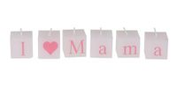 Dekohelden24 Cadeau voor mama, kaarsencadeauset grootte ca. 3 x 3 cm, motief: I Love Mama