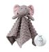 CREVENT Gezellige pluche babyveiligheidsdeken Loveys voor babyjongens, Minky Dot Front + fleece rug met dierengezicht (grijze olifant)