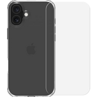 BlueBuilt Protective Back Cover iPhone 16 Plus Transparant + Screenprotector Glas