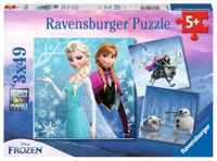 Ravensburger 92642 Puzzel Disney Frozen Avontuur In Winterland - Drie Puzzels - 49 Stukjes - Kinderpuzzel