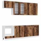 vidaXL Keukenblok LYON 8-delig Oud hout Bewerkt hout