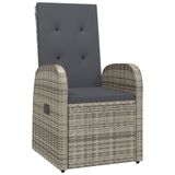 vidaXL 5-delige Tuinset met Kussens, Poly Rattan, Grijs