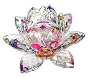Amlong Crystal 7,6 cm Sparkle Crystal Lotus Bloem Feng Shui Home Decor met Gift Box