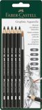 FABER-CASTELL Potloodset Graphite Aquarell, 6-delig met penseel