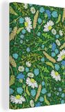 OneMillionCanvasses Canvas schilderij 90x140 cm - Bloem - Groen - Multicolor - Modern - Wanddecoratie