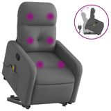 VidaXL Fauteuil releasable électrique tissu gris foncé
