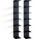 Vicco Paolo Wandplank – 28 x 190 cm Set van 2 Zwart