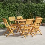 vidaXL 7-delige Tuinset Massief Teakhout