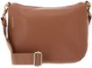 Mandarina Duck Leren schoudertas Mellow Leather Hobo Bag Pecan Nut Lichtbruin