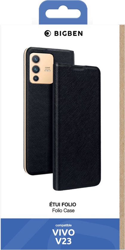 Bigben Connected, Folio Case for Vivo V23 5G - Black