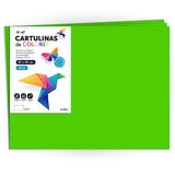 Cartulina m-office Cartulina de Colores, Cartulina Grande 50x65cm Colores Claros e Intensos, Cartulinas de Colores 180gr para Manualidades, Diseños Creativos y Proyectos de Arte (x25 hojas, verde fuerte)