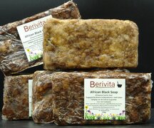 Berivita African Black Soap 5x150gr Blokken - Afrikaanse Zwarte Zeep - 100% Natuurlijke Zeep