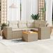 Maison Exclusive - Ensemble de meubles de jardin 5 pièces avec canapé et coussins, beige, en polyrotin