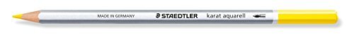 Staedtler 125-1 karaat aquarel kleurpotloden, waterverfbaar, 6 stuks in kartonnen etui, geel