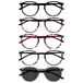 Opulize 5 Stuks Leesbril Met Zon Lezer Ronde Zwart Bruin Purper Groen Grijs Mannen Vrouwen RRRRS60-12567 +1,50