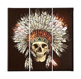Homemania Wandfoto, Skull, 3-delig, kunst en graffiti, voor woonkamer, slaapkamer, meerkleurig, 69 x 3 x 50 cm, HM203PKNV-85, polyester, hout