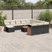 Maison Exclusive - Ensemble de jardin, 13 pièces, avec coussins, noir, en polyrotin
