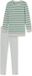 SCHIESSER Dames Pyjama Lang Gestreept Groen-melange Katoen/Polyester Maat 48