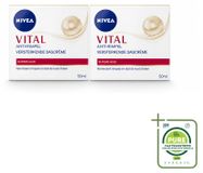 NIVEA 2 x VITAL Anti-Rimpel Dagcrème - Versterkende gezichtsverzorging - 50 ml - Voordeelverpakking